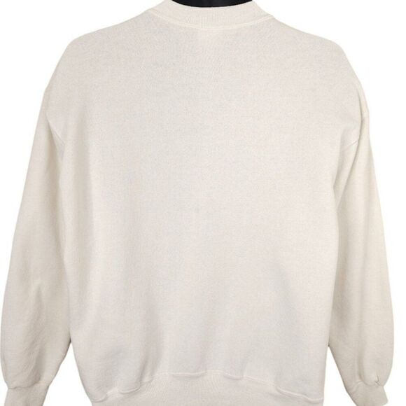 Vintage Christmas Sweatshirt Mens Size Large White 80s Holiday Made In USA - Picture 5 of 7